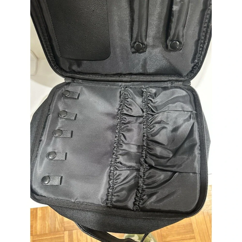 DIMJ Black Travel Toiletry Bag Makeup Cosmetics Organizer Case Multi-Compartment